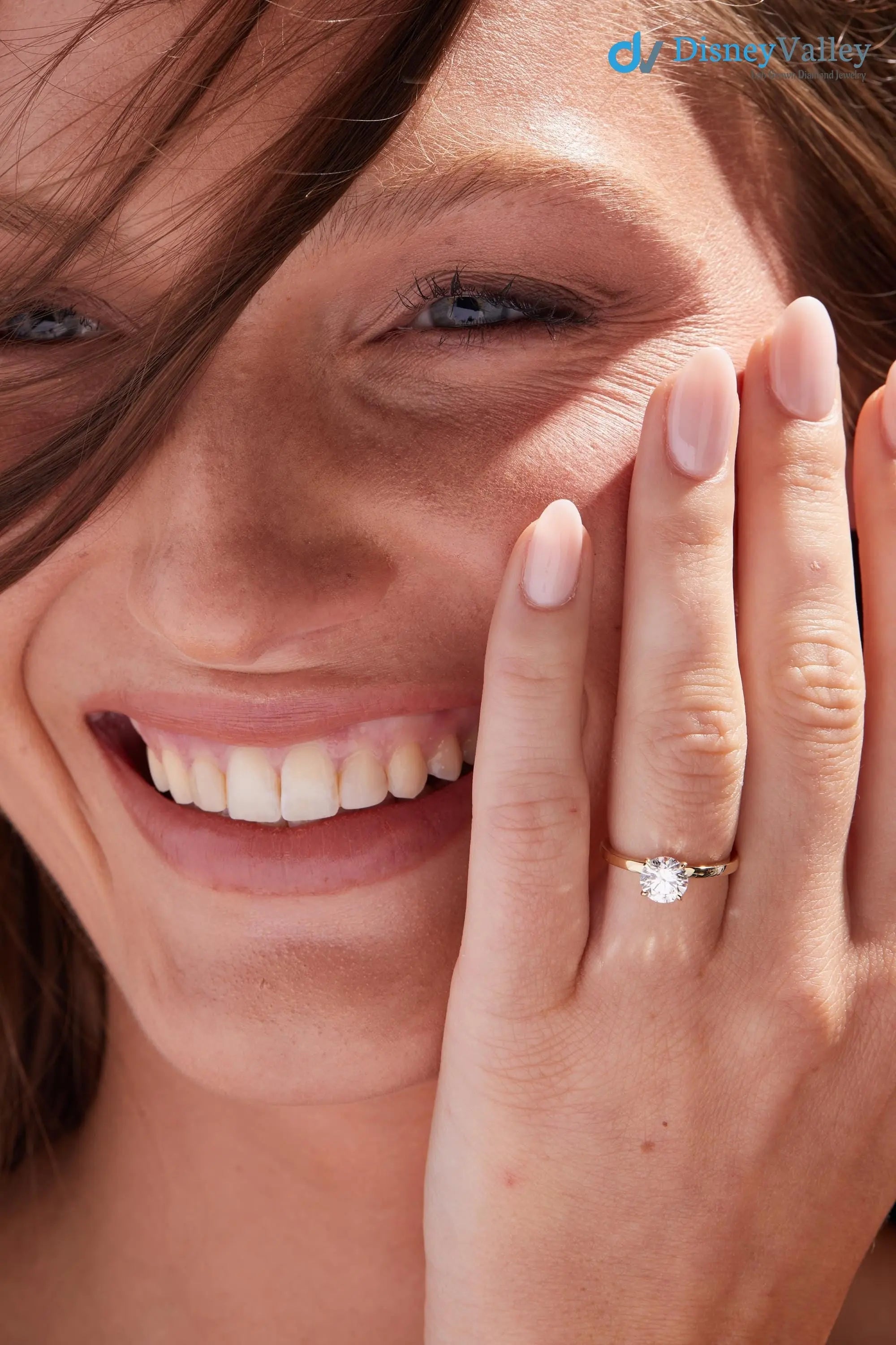 1.00 Carat Round Cut Lab-Grown Diamond Engagement Ring with Hidden Halo - DisneyValley
