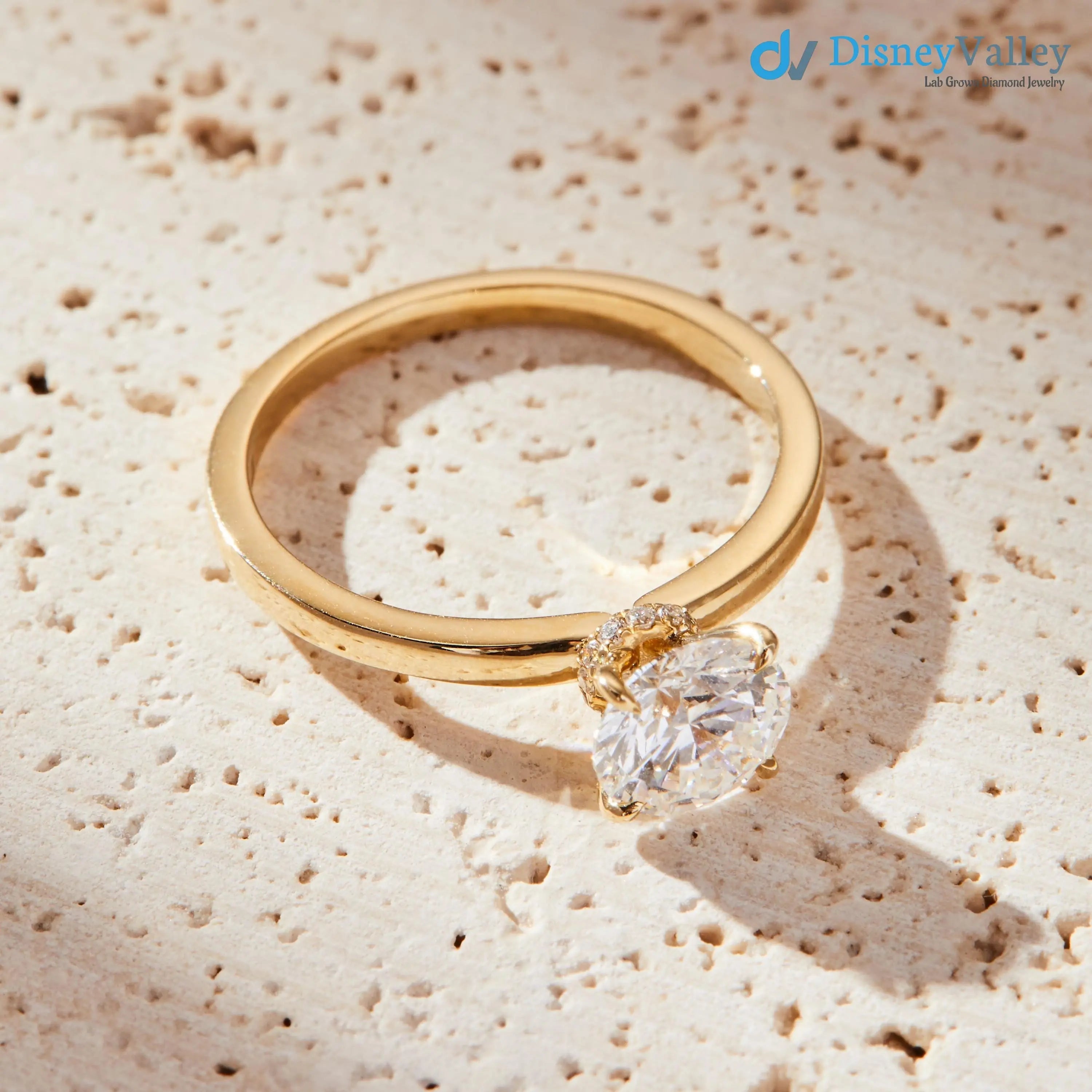 1.00 Carat Round Cut Lab-Grown Diamond Engagement Ring with Hidden Halo - DisneyValley