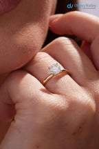 1.00 Carat Round Cut Lab-Grown Diamond Engagement Ring with Hidden Halo - DisneyValley