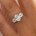1.0 CT-1.80 CT Oval Moissanite Cluster Engagement Ring
