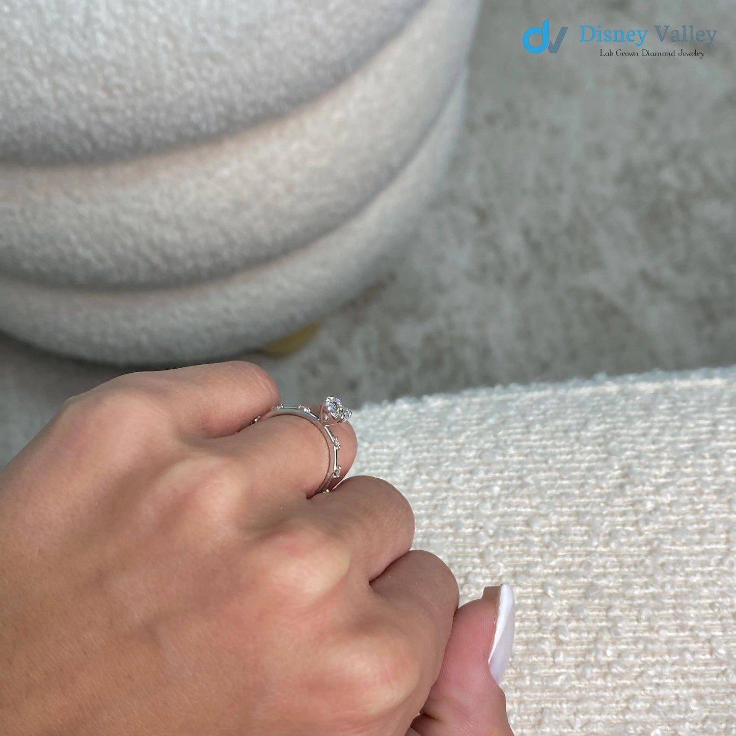 1.10 Carat Oval Engagement Ring Dainty Ring Lab Grown Diamond Ring - DisneyValley
