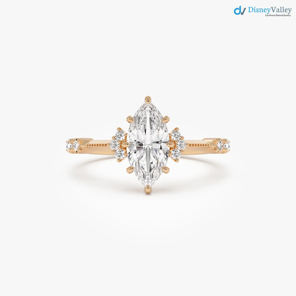 1.10 ctw Marquise Lab Grown Diamond Engagement Ring - DisneyValley