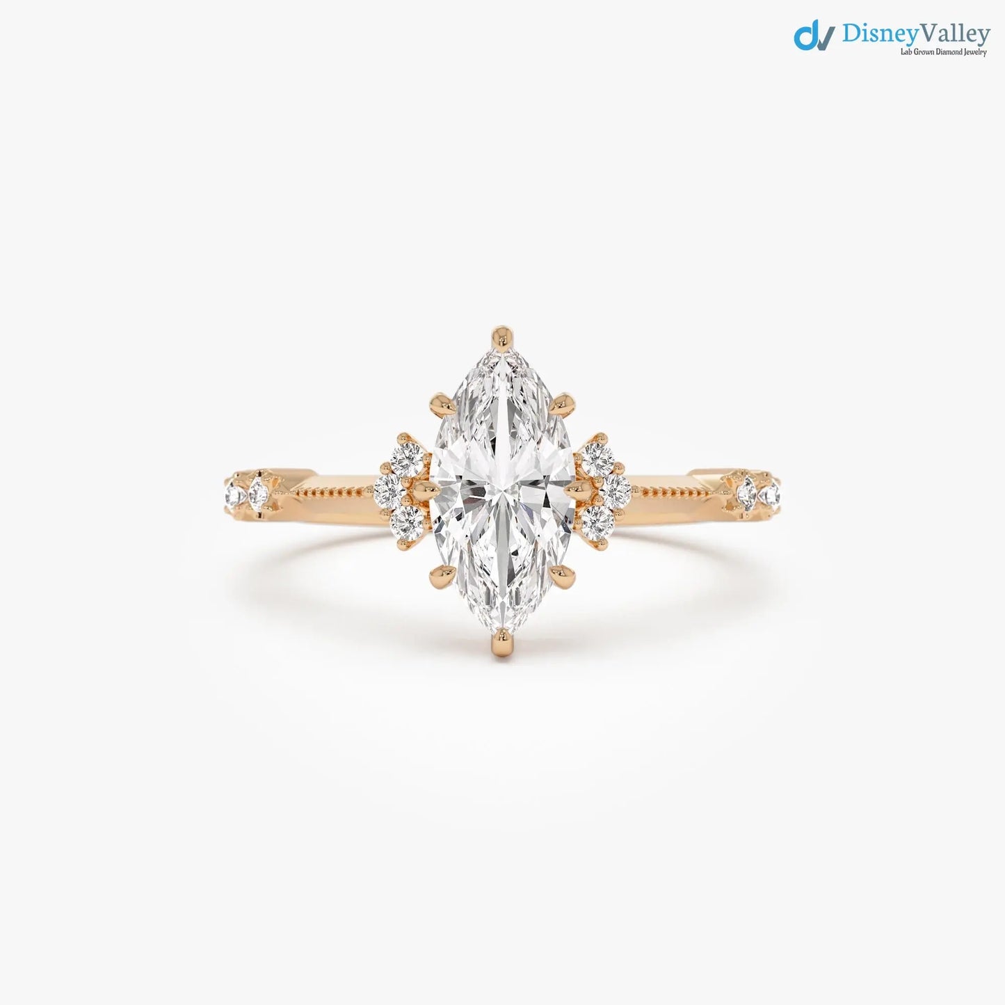 1.10 ctw Marquise Lab Grown Diamond Engagement Ring - DisneyValley