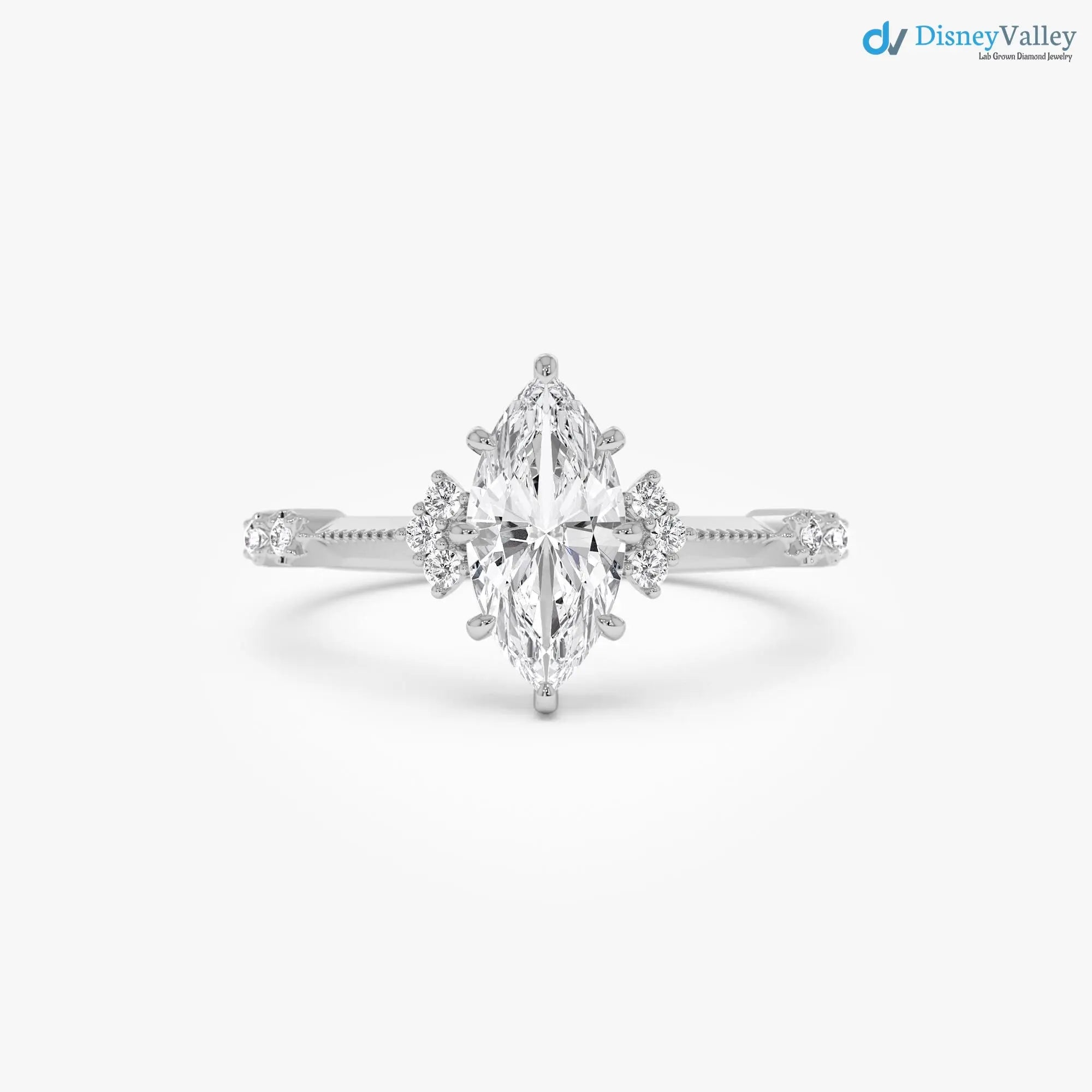 1.10 ctw Marquise Lab Grown Diamond Engagement Ring - DisneyValley