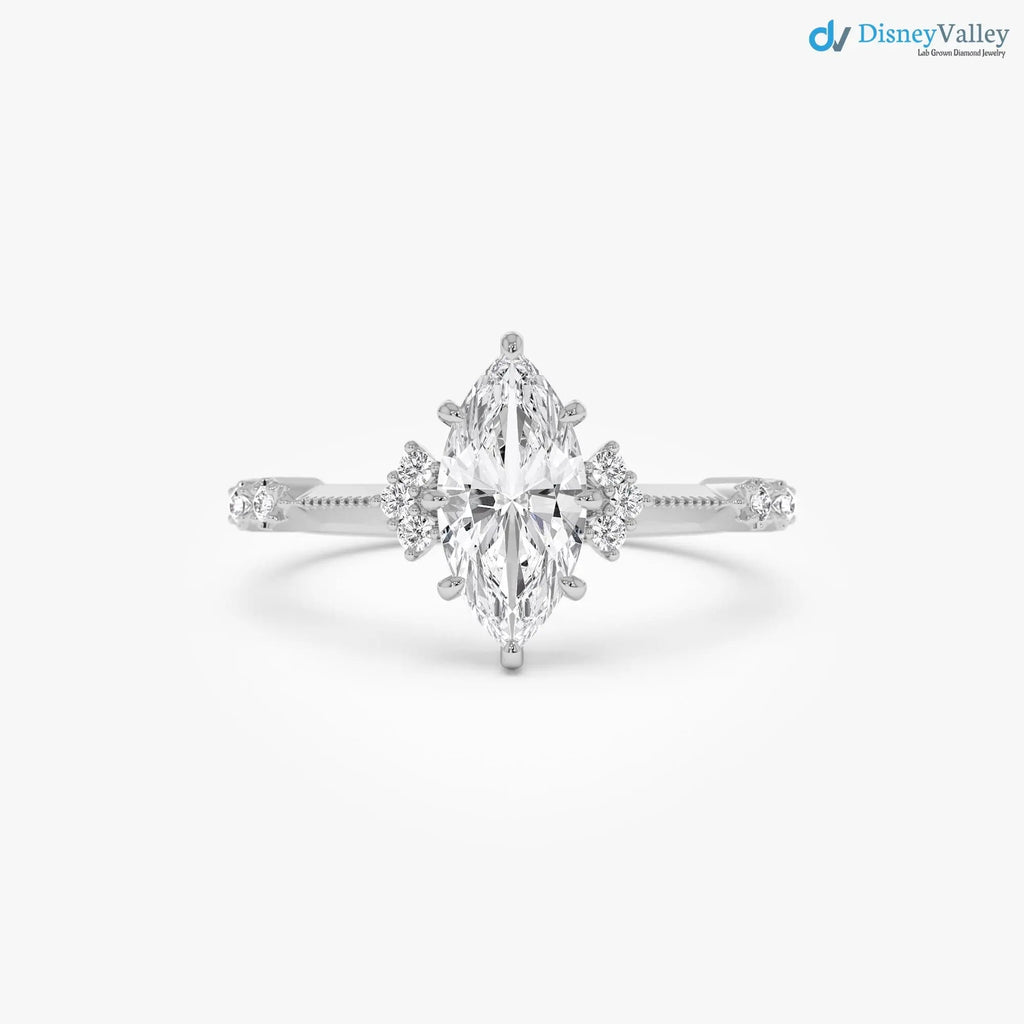 1.10 ctw Marquise Lab Grown Diamond Engagement Ring - DisneyValley