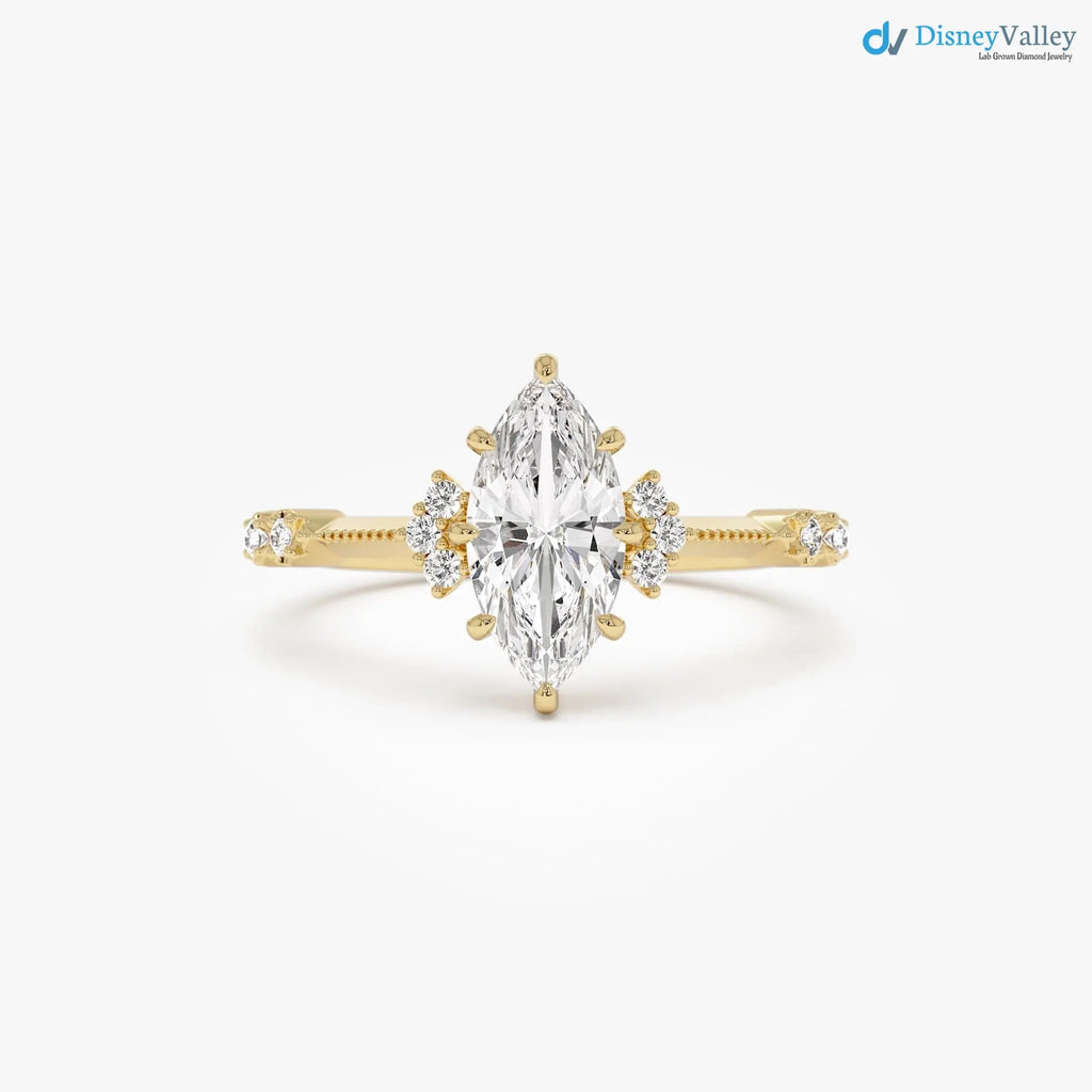 1.10 ctw Marquise Lab Grown Diamond Engagement Ring - DisneyValley