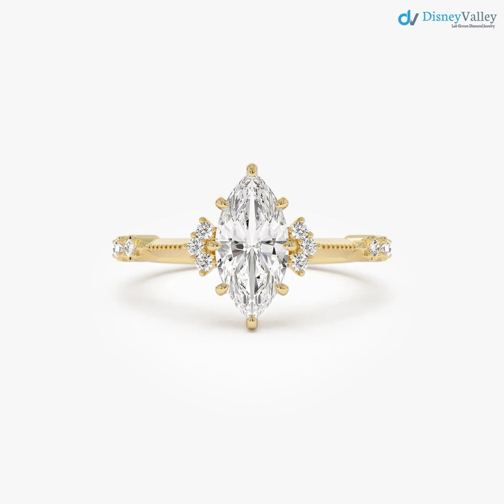 1.10 ctw Marquise Lab Grown Diamond Engagement Ring - DisneyValley