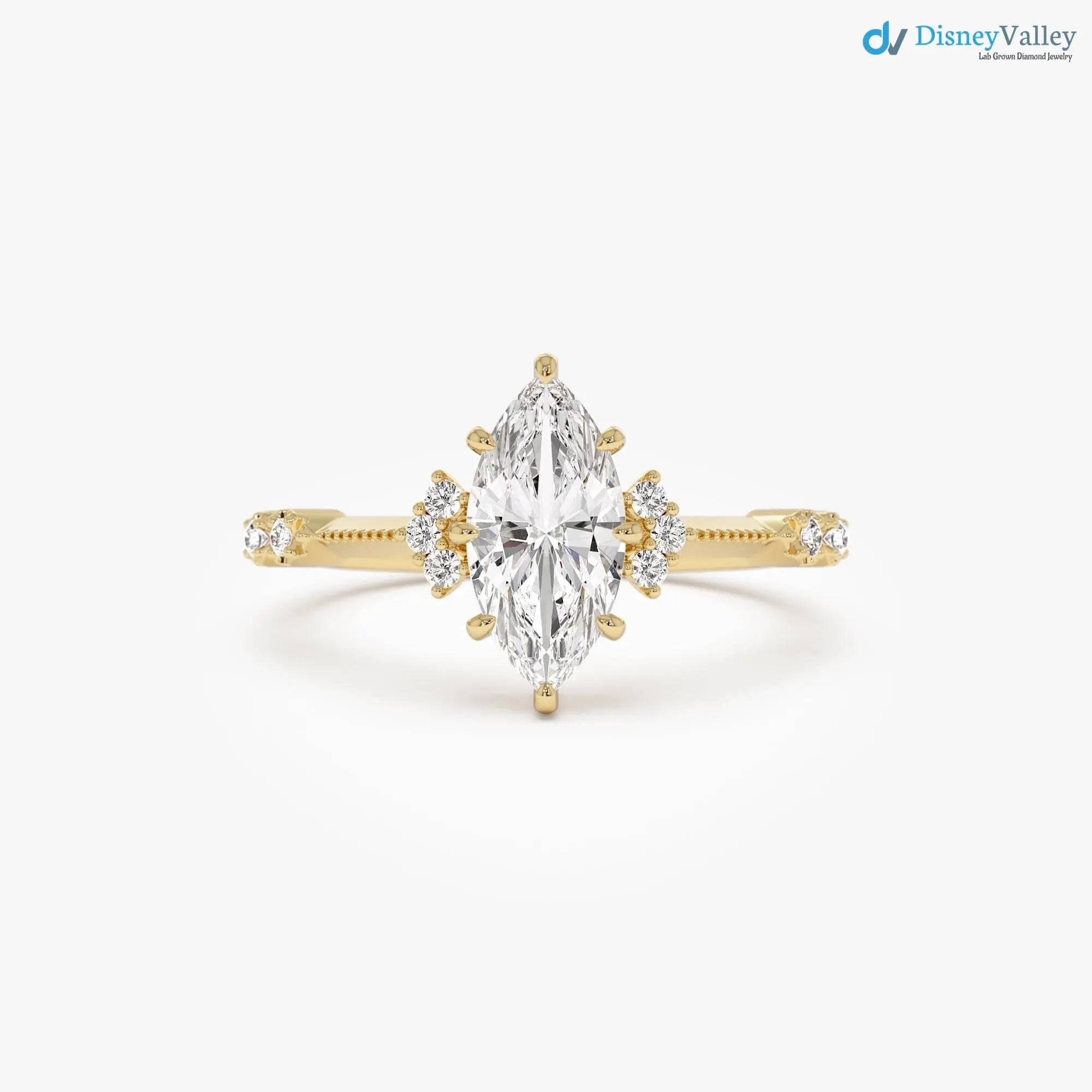 1.10 ctw Marquise Lab Grown Diamond Engagement Ring - DisneyValley