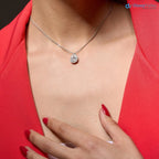 1.20 Ct Pear Cut IGI Certified Excellent Cut Lab Grown Diamond hallo Pendant DisneyValley