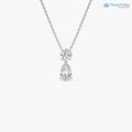 1.25 ctw 14K Gold Basket Setting Pear Shape Diamond Necklace DisneyValley