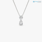 1.25 ctw 14K Gold Basket Setting Pear Shape Diamond Necklace DisneyValley