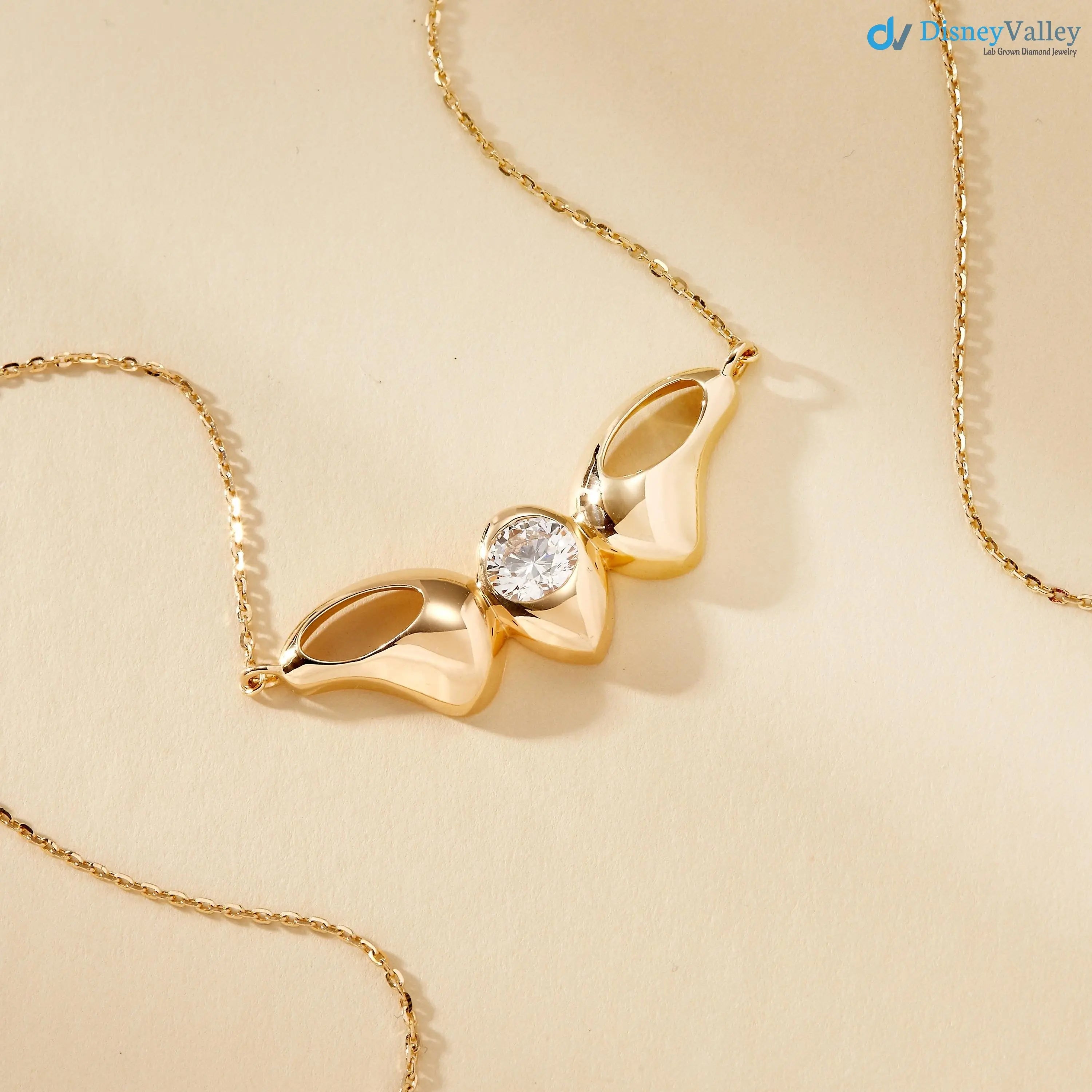 1.40 Carat Butterfly Necklace Lab Grown Diamond Timeless jewelry DisneyValley