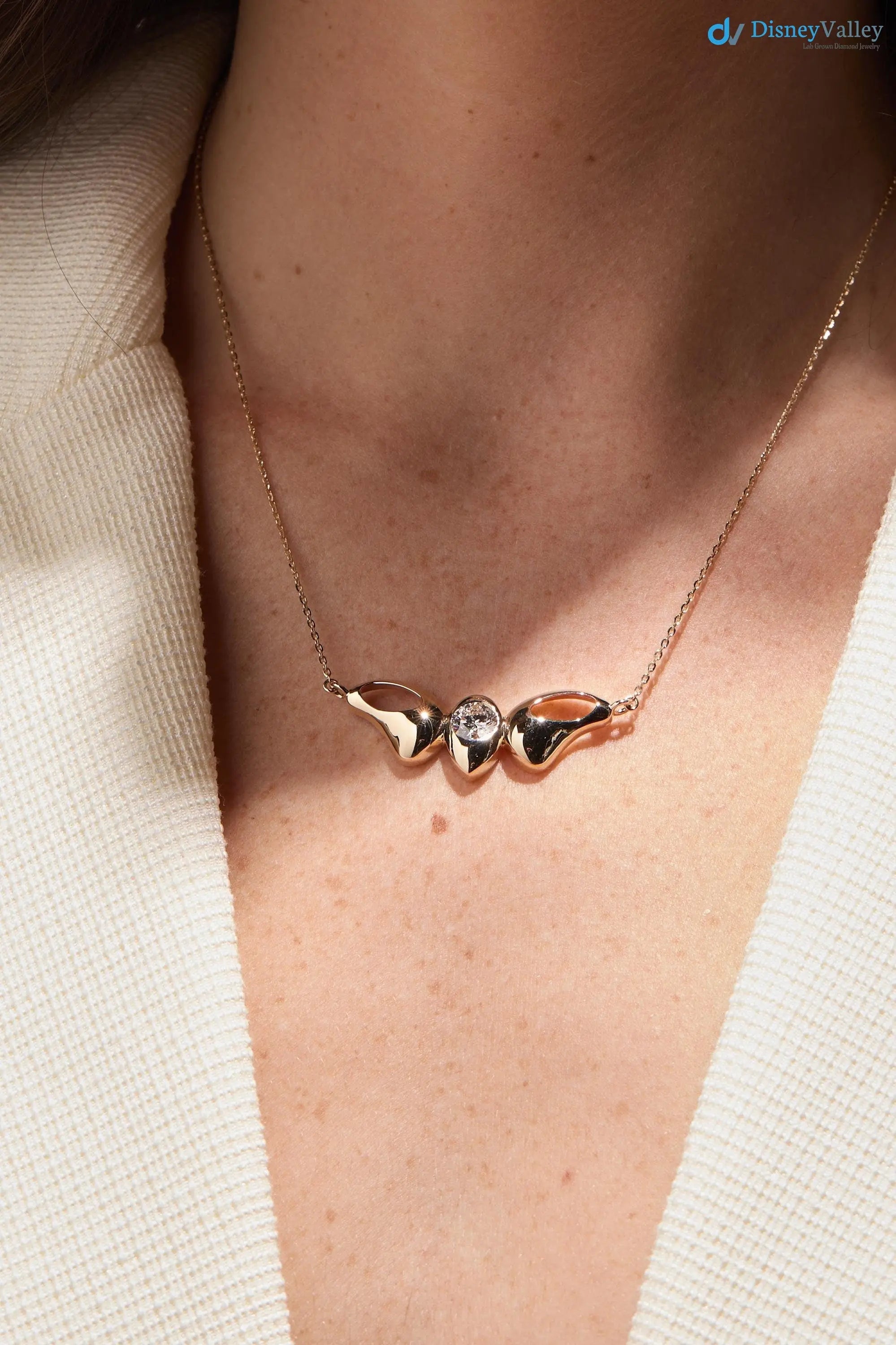 1.40 Carat Butterfly Necklace Lab Grown Diamond Timeless jewelry DisneyValley