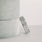 2.0 TCW Round Cut Two Row Setting Moissanite Wedding Band
