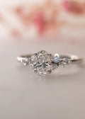 1.5 carat serephina oval cut cluster moissanite wedding ring - DisneyValley