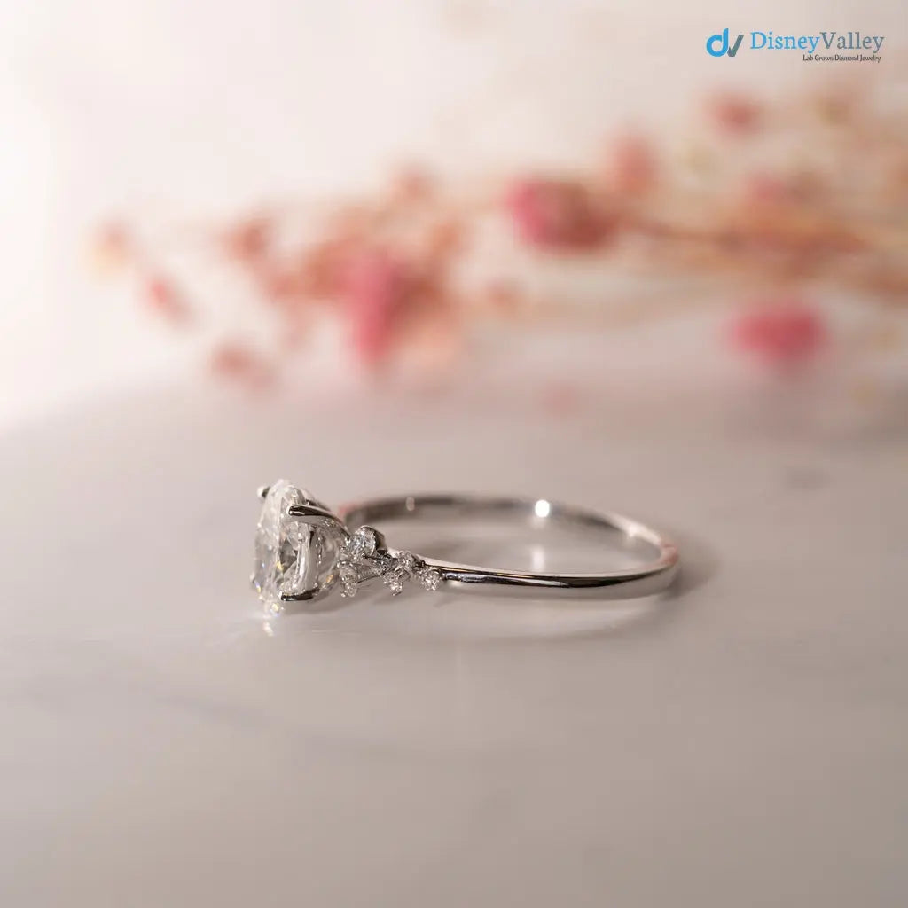 1.5 carat serephina oval cut cluster moissanite wedding ring Secondary image