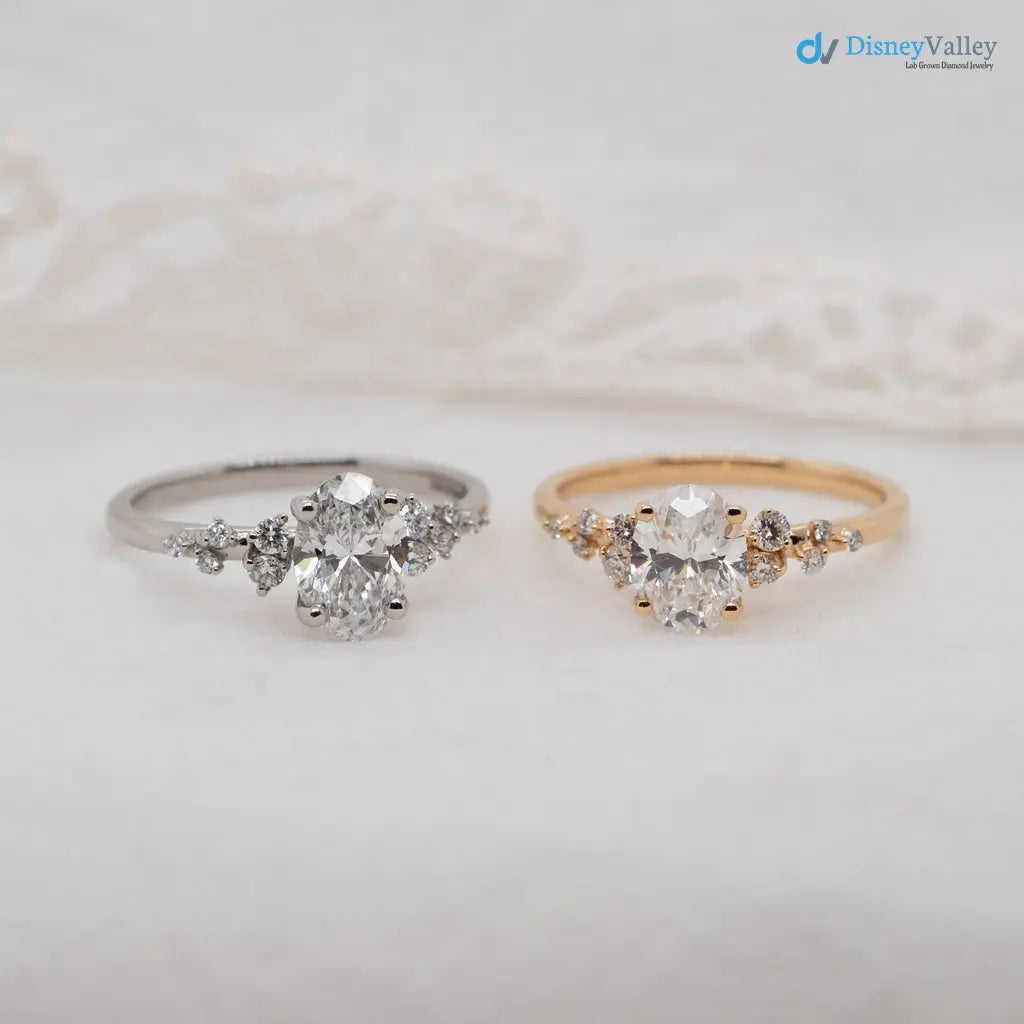 1.5 carat serephina oval cut cluster moissanite wedding ring - DisneyValley