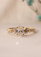 1.5 carat serephina oval cut cluster moissanite wedding ring - DisneyValley