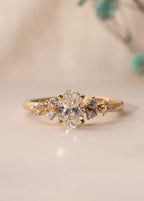 1.5 carat serephina oval cut cluster moissanite wedding ring - DisneyValley