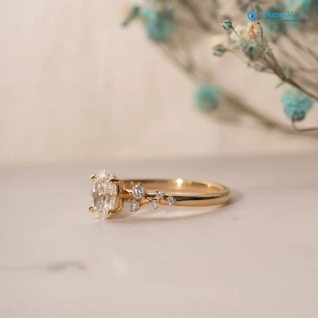 1.5 carat serephina oval cut cluster moissanite wedding ring - DisneyValley