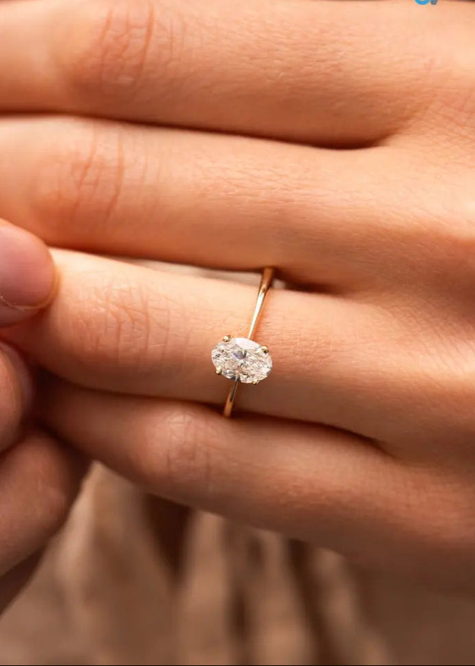 1.5 carat the pinelope oval cut moissanite wedding ring - DisneyValley Main image