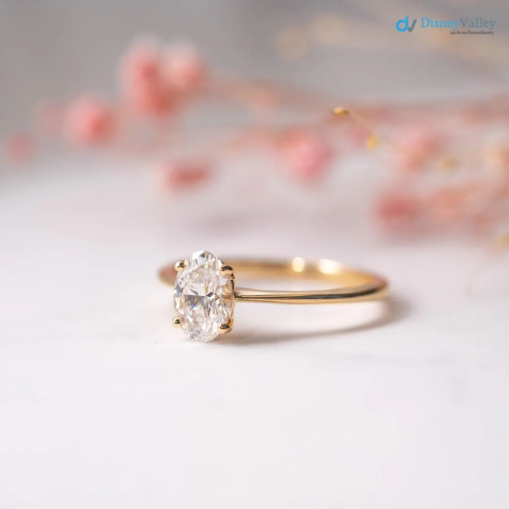 1.5 carat the pinelope oval cut lab grown diamond engagement rings - DisneyValley