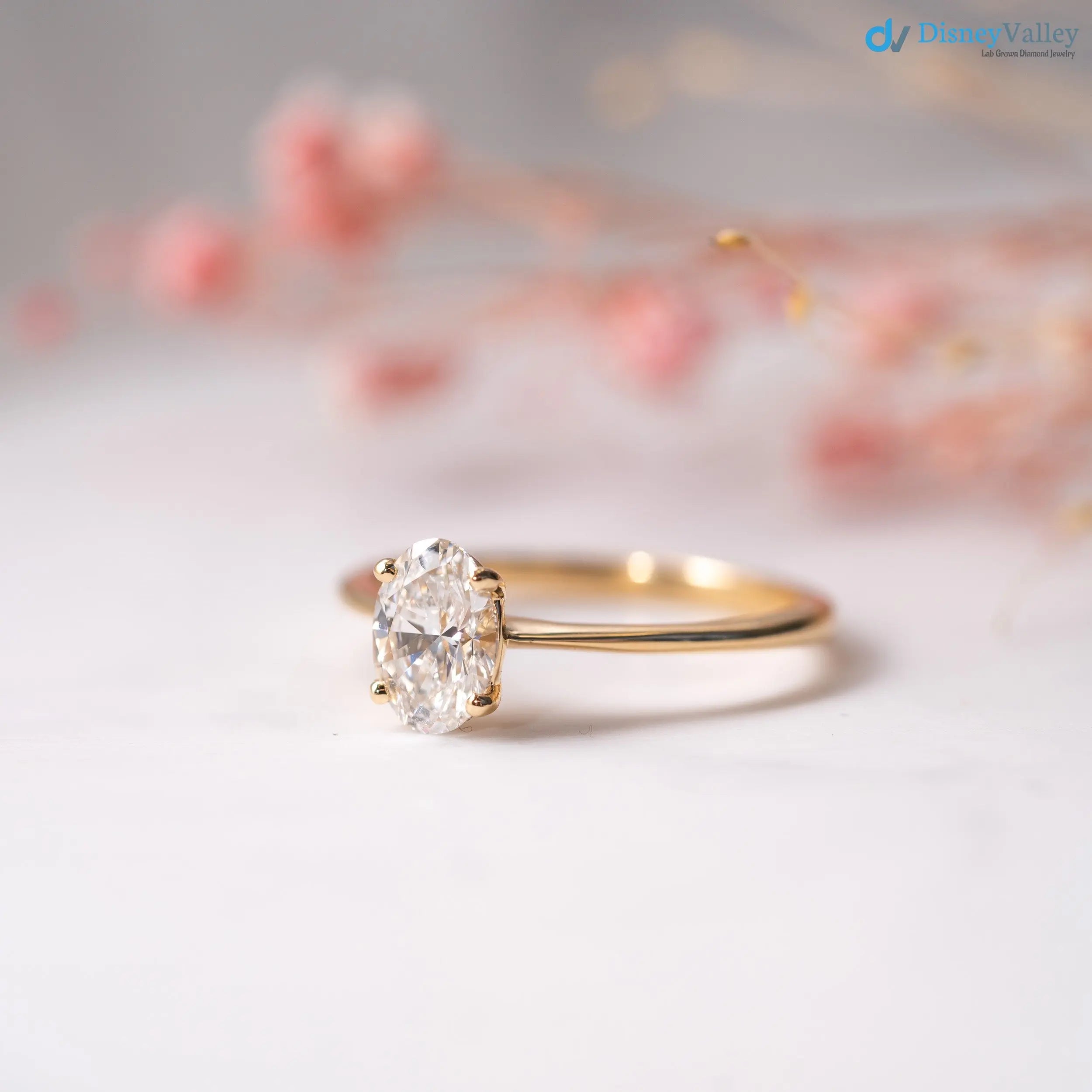 1.5 carat the pinelope oval cut lab grown diamond engagement rings - DisneyValley