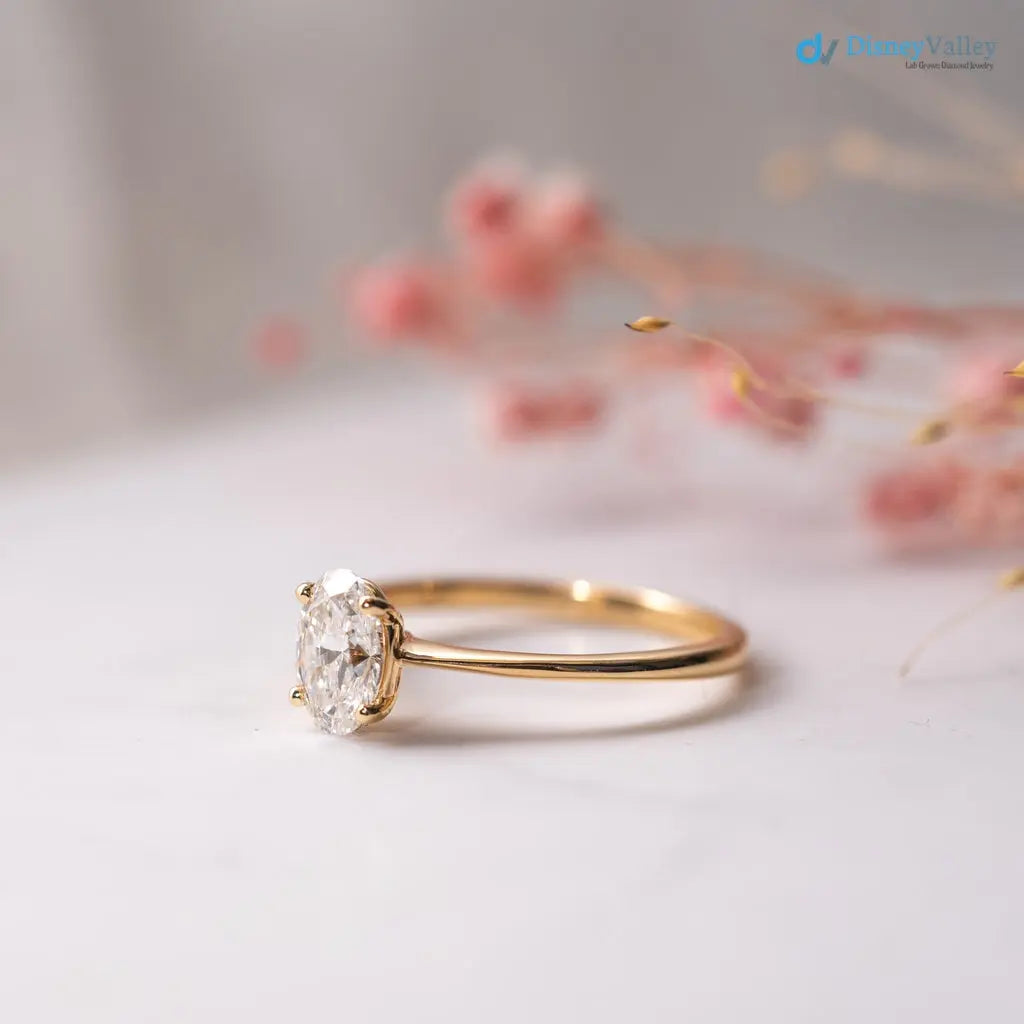 1.5 carat the pinelope oval cut lab grown diamond engagement rings - DisneyValley
