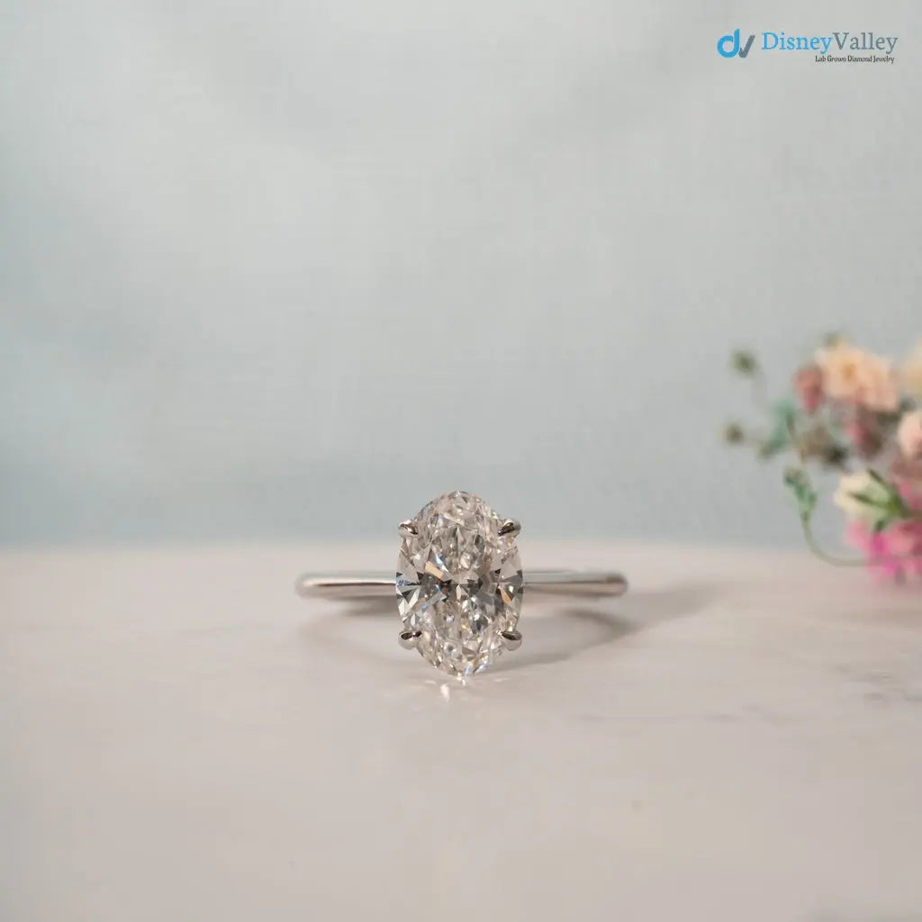 1.5 carat the pinelope oval cut lab grown diamond engagement rings - DisneyValley