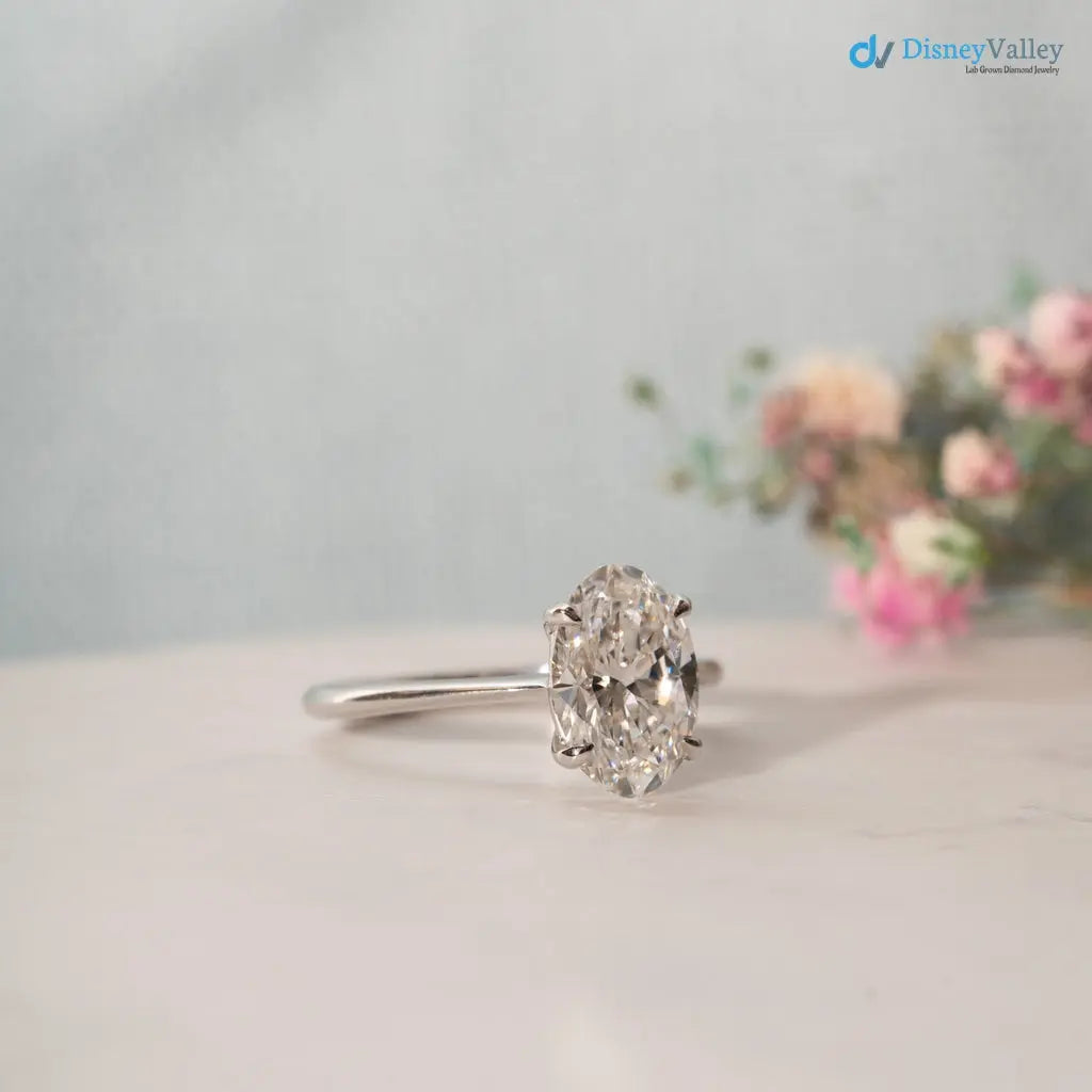 1.5 carat the pinelope oval cut lab grown diamond engagement rings - DisneyValley
