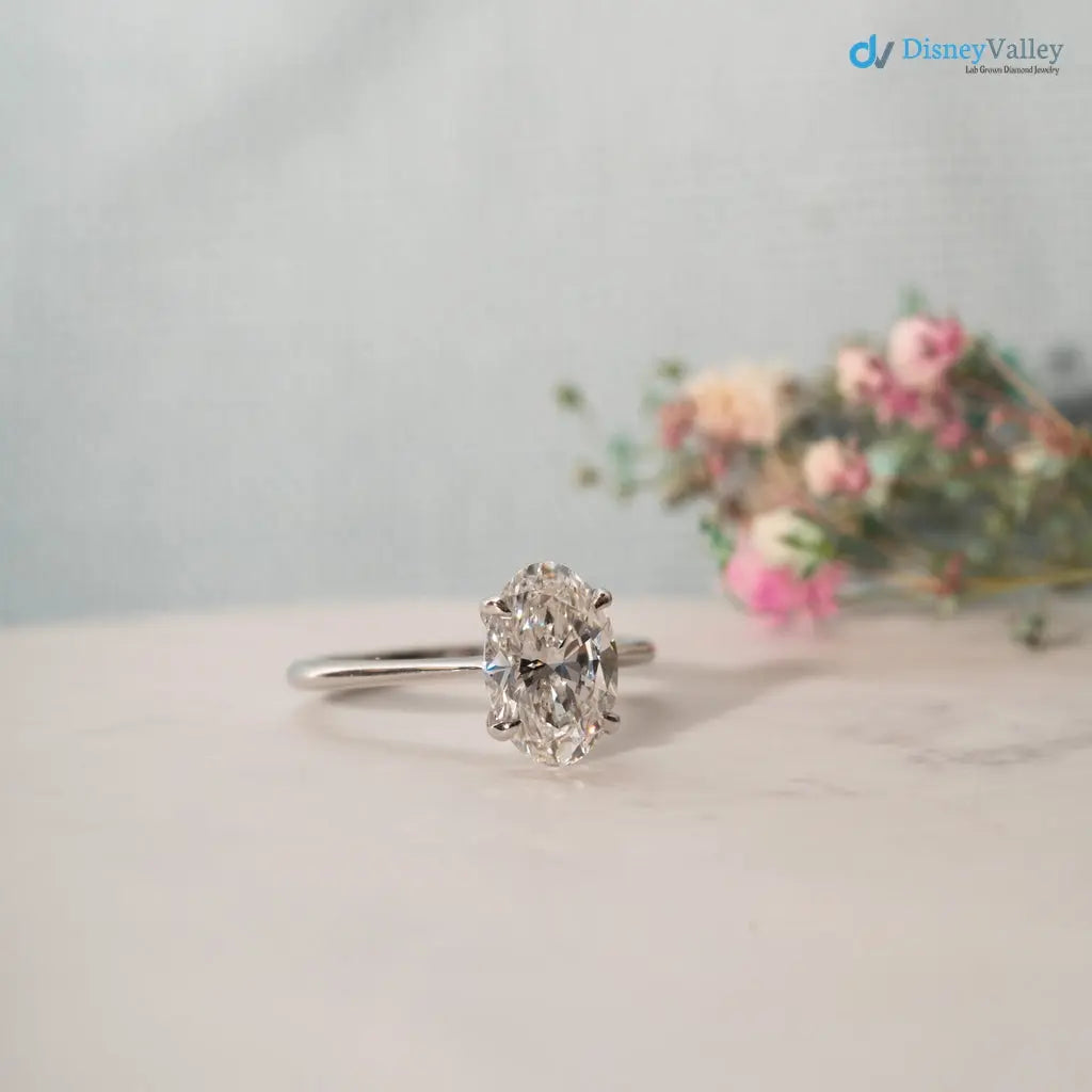 1.5 carat the pinelope oval cut lab grown diamond engagement rings - DisneyValley