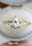 1.5 caret oval cut diamond Swirling filigree split shank vintage ring - DisneyValley