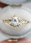 1.5 caret oval cut diamond Swirling filigree split shank vintage ring - DisneyValley