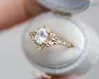 1.5 caret oval cut diamond Swirling filigree split shank vintage ring - DisneyValley