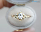 1.5 caret oval cut diamond Swirling filigree split shank vintage ring - DisneyValley