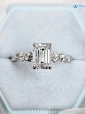 1.5 ct Emerald cut diamond lab grown inspired engagement ring DisneyValley