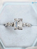 1.5 ct Emerald cut diamond lab grown inspired engagement ring DisneyValley