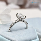 1.5 ct Emerald cut diamond lab grown inspired engagement ring DisneyValley