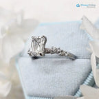 1.5 ct Emerald cut diamond lab grown inspired engagement ring DisneyValley