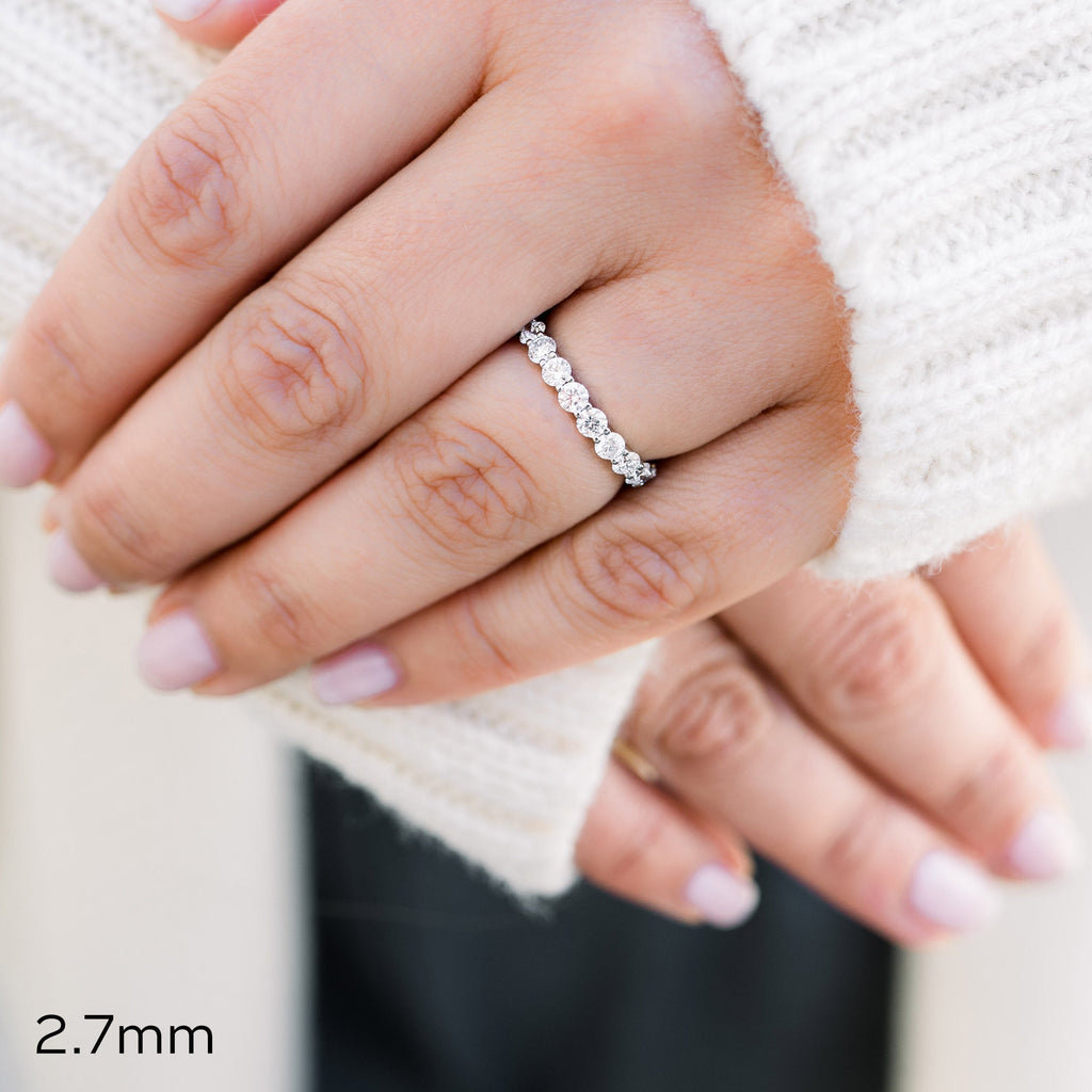 2.0 TCW Round Brilliant Cut Full Eternity Diamond Wedding Band