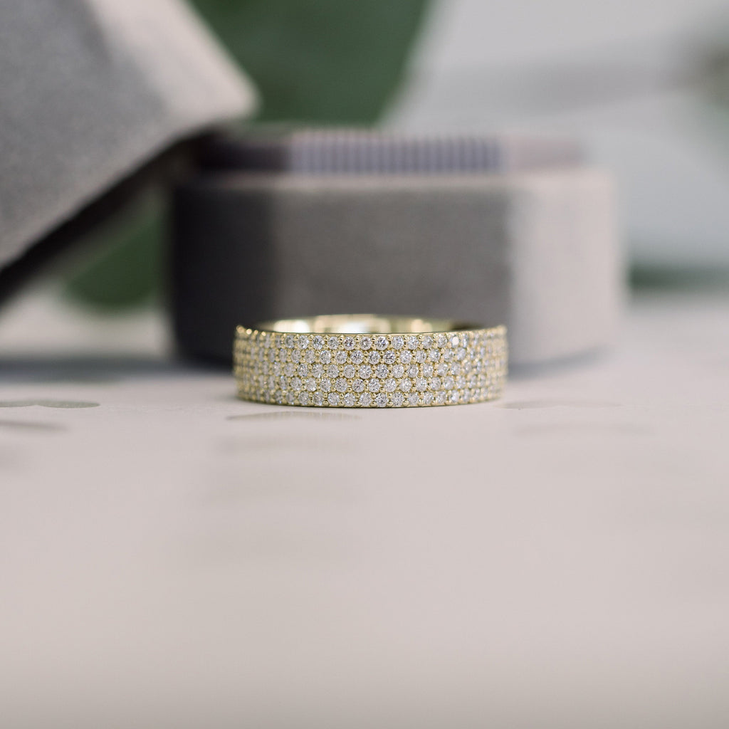 1.45 TCW Round Cut Micro Setting Moissanite Wedding Band