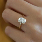 1.50 CT Oval Cut Moissanite Solitaire Style Engagement Ring