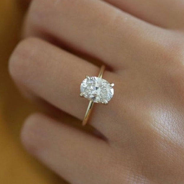 1.50 CT Oval Cut Moissanite Solitaire Style Engagement Ring