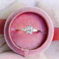 2.50CT Radiant Moissanite Three Stones Engagement Ring