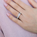 2.0 TCW Round Cut Two Row Setting Moissanite Wedding Band