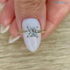 1.50 Carats Lab Grown Princess Cut Solitaire Two-Tone Diamond Engagement Ring - DisneyValley