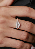 1.50 ctw Gold Emerald Cut Lab-Grown Diamond Three Stone Engagement Ring - DisneyValley