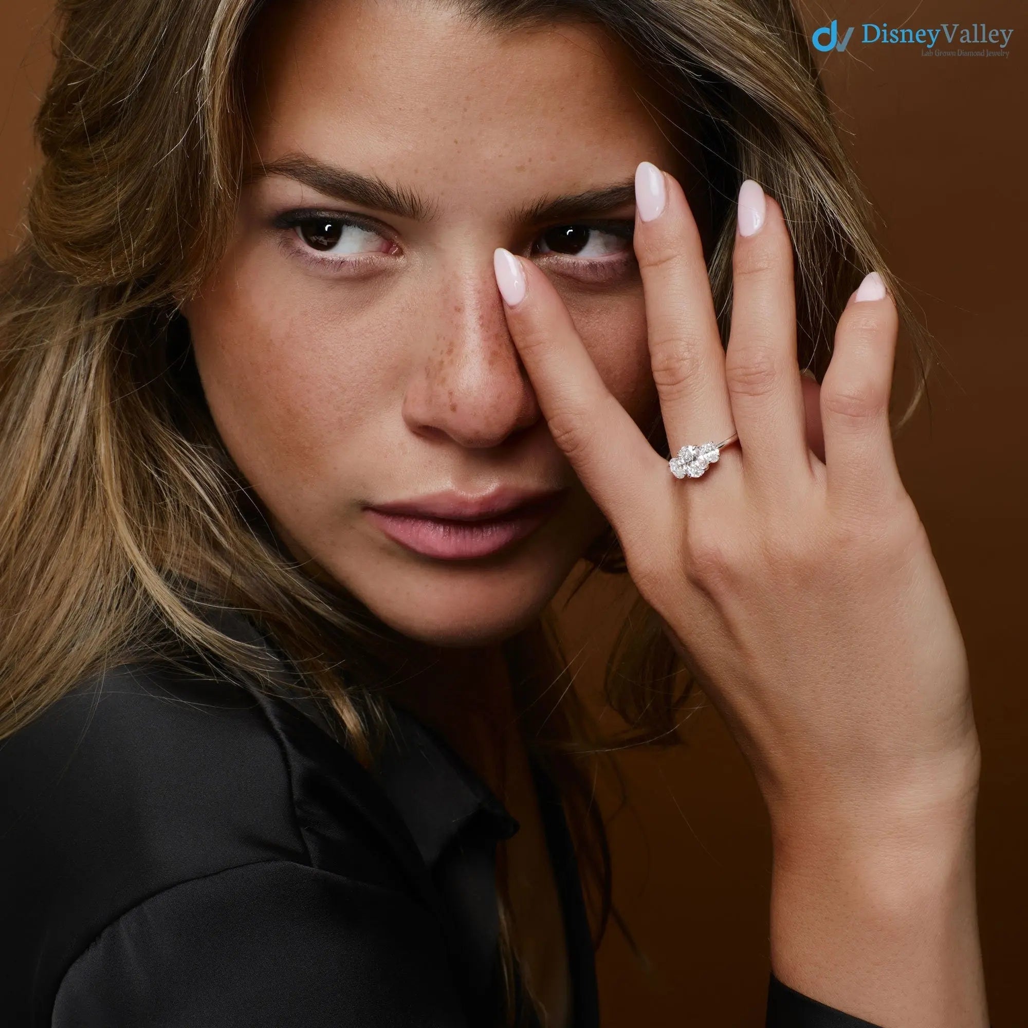 1.50 ctw Oval Shape Lab-Grown Diamond Three Stone Engagement Ring - DisneyValley