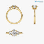 1.50 ctw Oval Shape Lab-Grown Diamond Three Stone Engagement Ring - DisneyValley