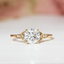 0.70 CT- 1.50 CT Round Moissanite Cluster Engagement Ring